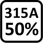 315 A 50%